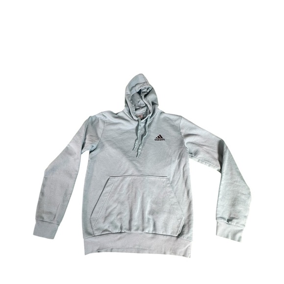 Adidas Essentials Hoodie Sweatshirt Solid Blue Men's Adult Size Small - Picture 1 of 11